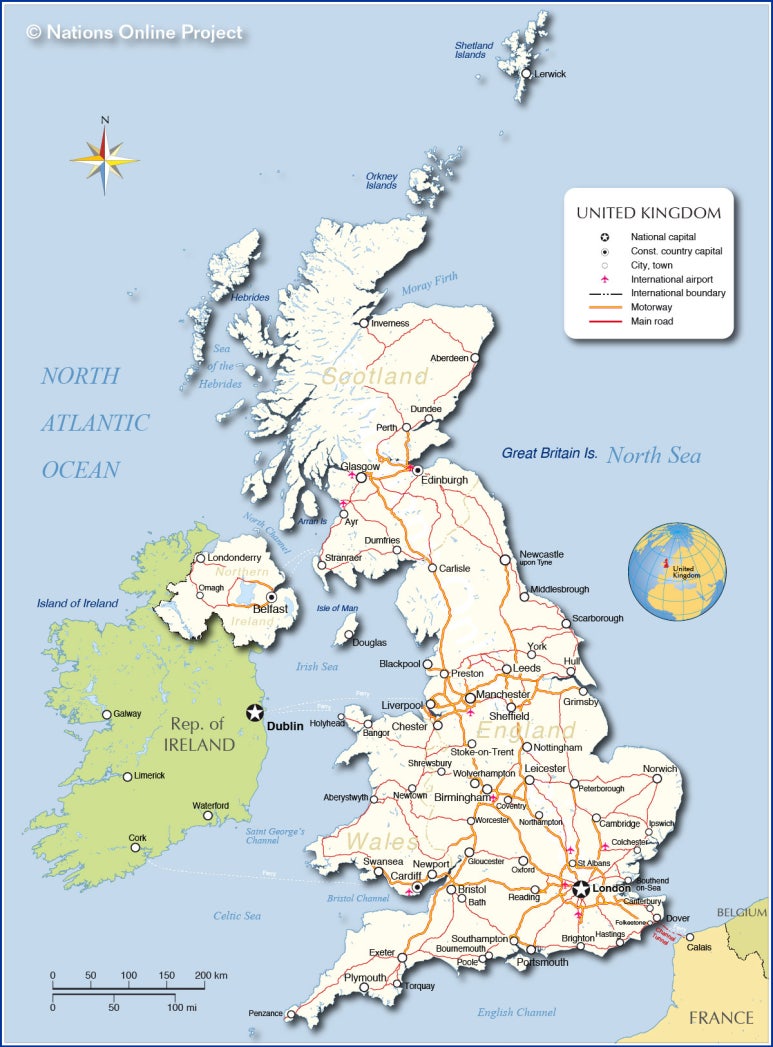 Carte Du Royaume Uni à Compléter Cycle 3